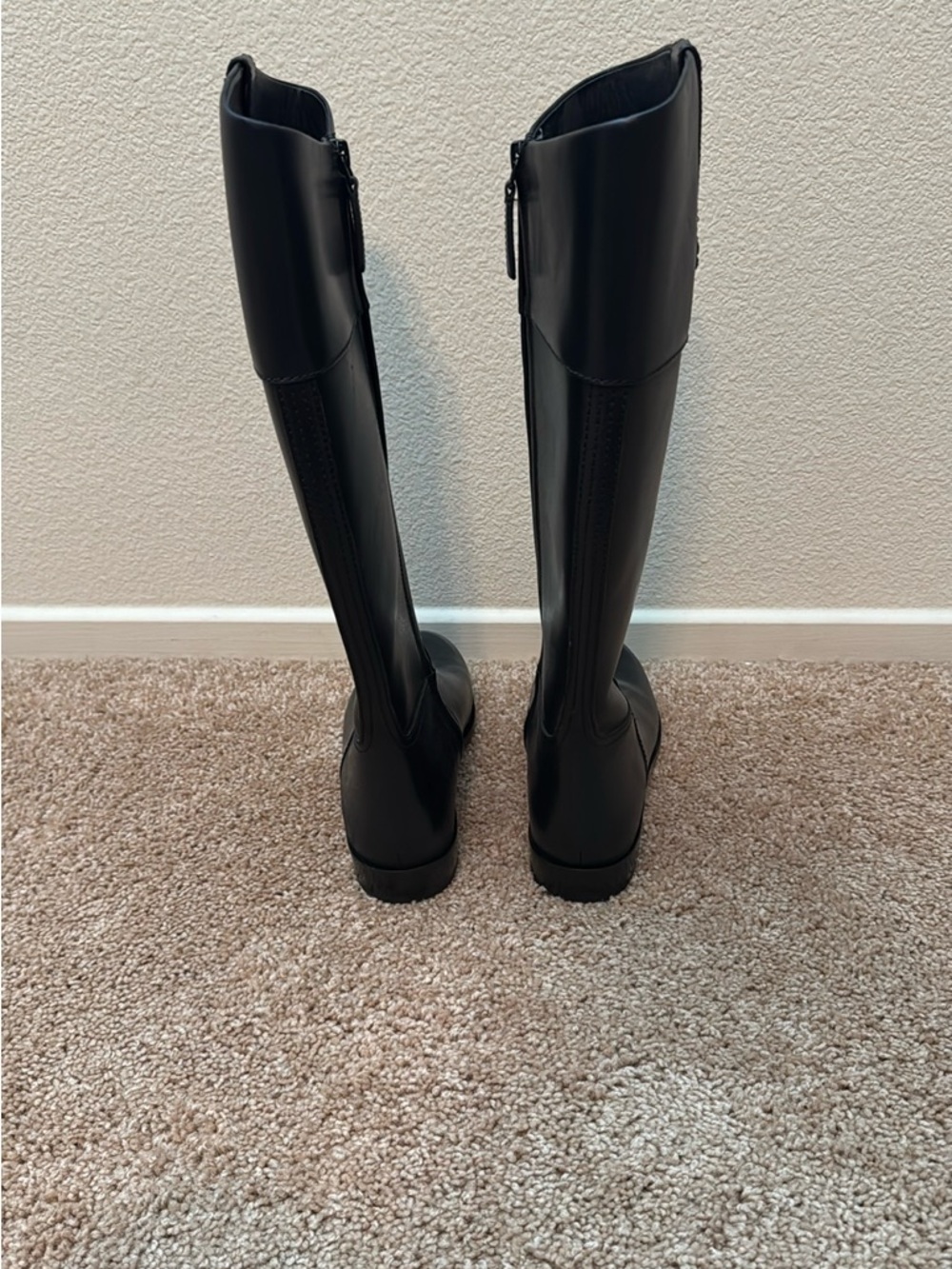 Tory Burch Tall Black Leather Over-the-Knee Boots